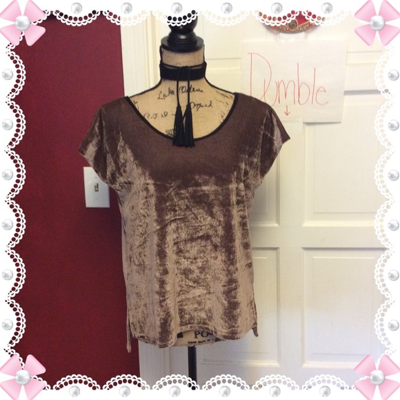 2B Bebe Tops - 🆑💜NWT 2 b Bebe brown velvet top💜🆑